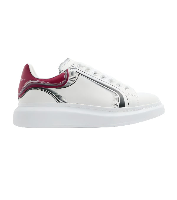 Alexander McQueen Heel Tab 'White, Garnet & Black'
