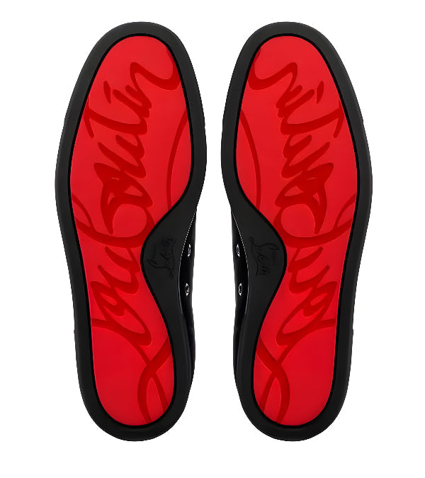 Louboutin Louis Junior Spikes "Veau velours - Black"