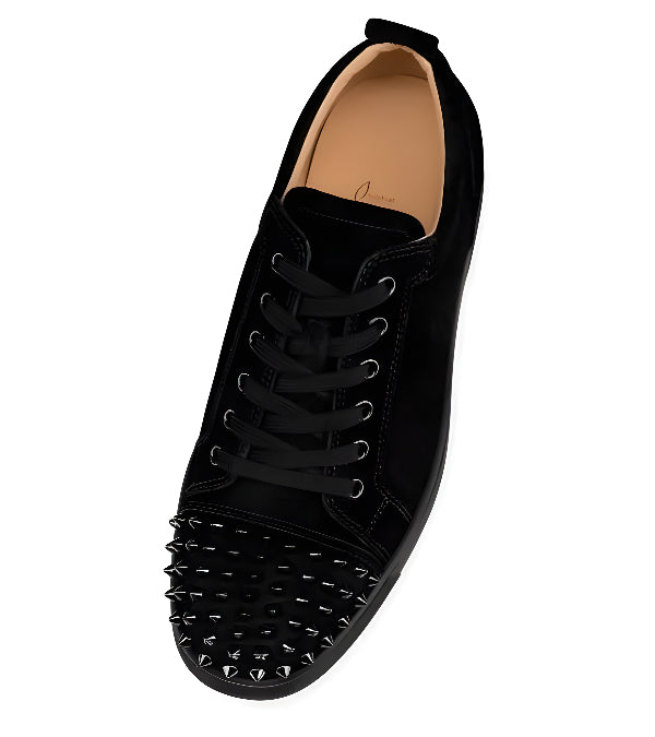 Louboutin Louis Junior Spikes "Veau velours - Black"