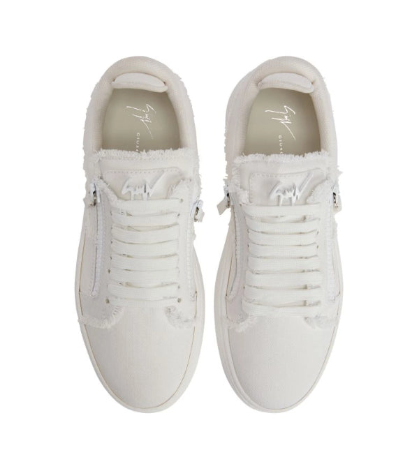 Zanotti Frankie Low-Top White Denim