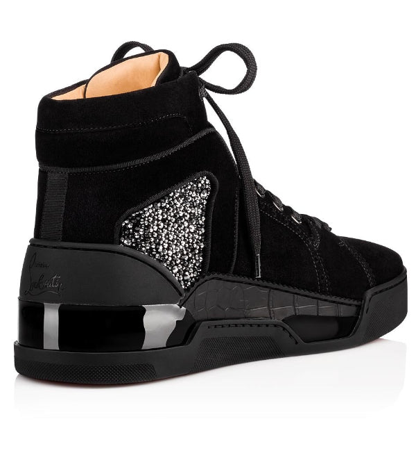 Louboutin Louis "Patent calf leather, Veau velours and strass"
