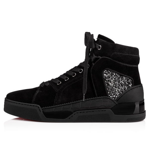 Louboutin Louis "Patent calf leather, Veau velours and strass"